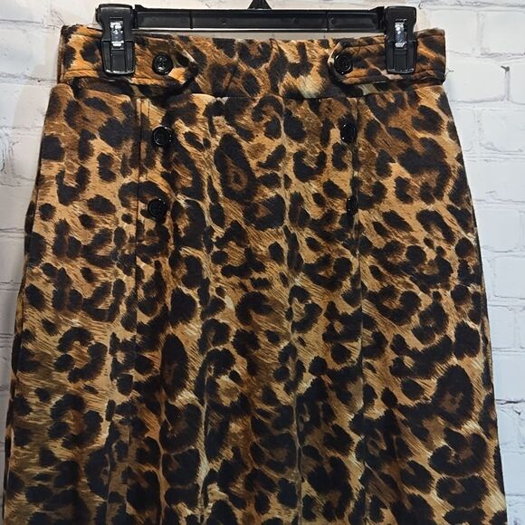 Robert Louis leopard print midi skirt size L - Picture 2 of 10